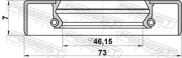 Сальник ступицы колеса перед прав/лев 95GDY