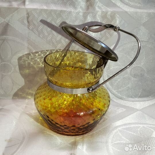 Сахарница с откидной крышкой стекло СССР