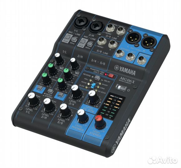 Микшер Yamaha MG06X, 2 мик. вх., процессор