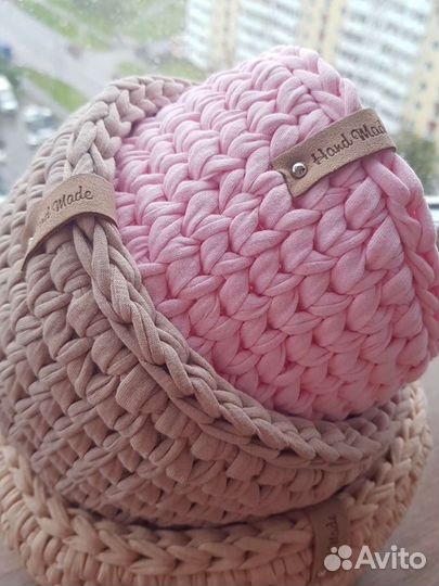 Корзины из трикотажной пряжи