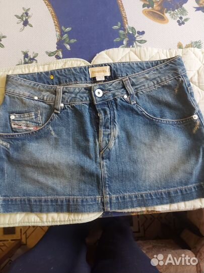 Джинсовая мини юбка
