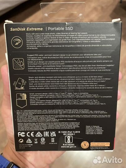 Sandisk extreme portable ssd 1tb, 1050-1000