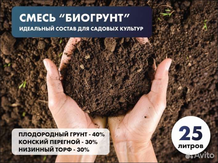 Торф 30%, плодородная почва 40%, перегной 30% - см