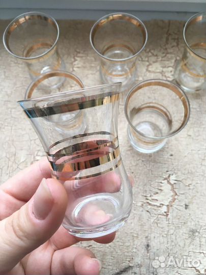 Рюмки и стопки позолота, стаканы хрусталь, бокалы