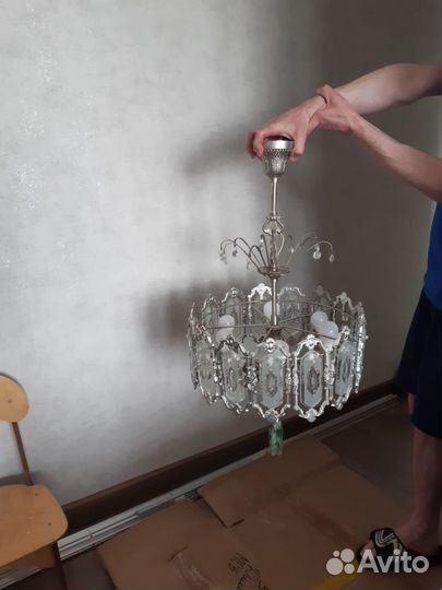 Люстра потолочная бу хрустальная