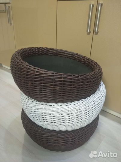 Корзина кашпо вазон горшок из ротанга