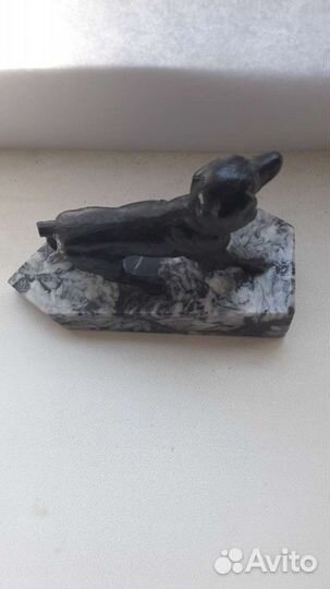 Статуэтка собака мрамор 1950х годов выпуск