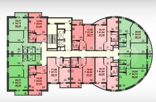 2-к. квартира, 60 м², 2/16 эт.