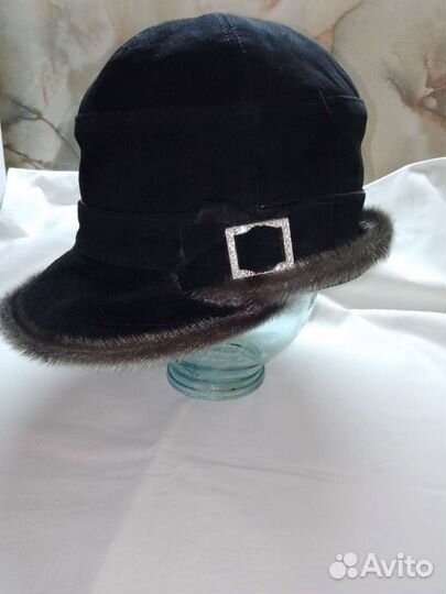 Шляпа замшевая женская