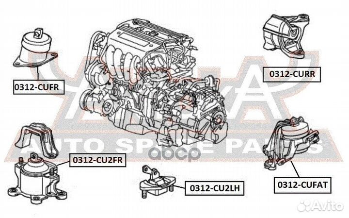 Подушка коробки передач (гидравлическая) 0312CU