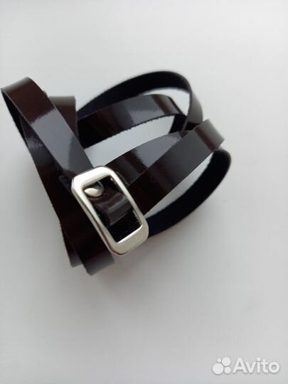Ремень женский узкий коричневый