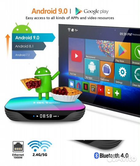 Тв бокс HK1 BOX (4/32Гбт) ан.Vontar X3