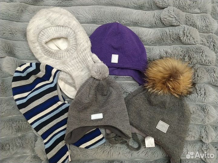 Детские зимние шапки reima, hohloon, lassie.44-50