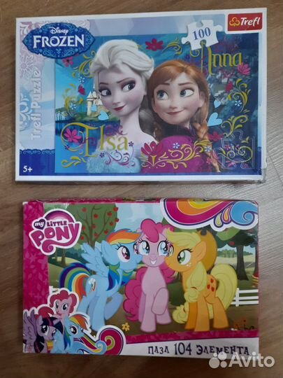 Пазлы Холодное сердце и Литтл Пони