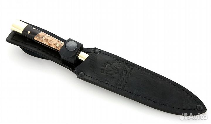 Нож Шеф №7 сталь Elmax рукоять карельская береза-ч