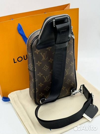 Сумка через плечо louis vuitton кожа коричневая