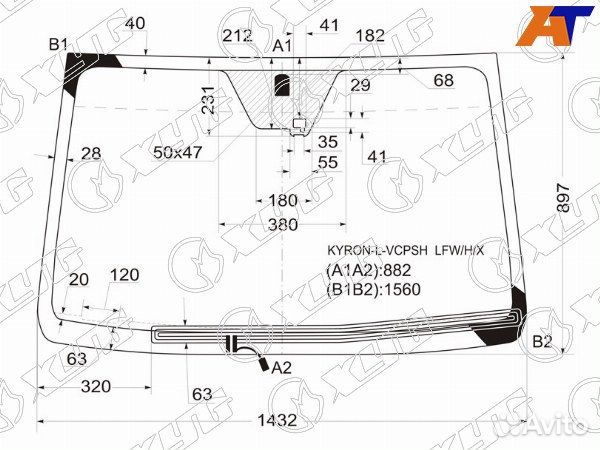 Стекло лобовое ssangyong nomad