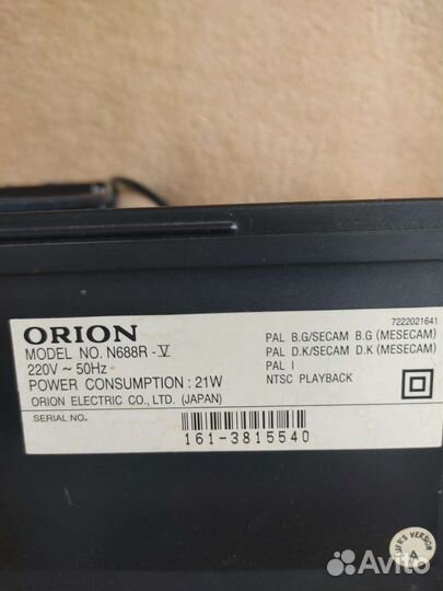 Видеомагнитофон orion
