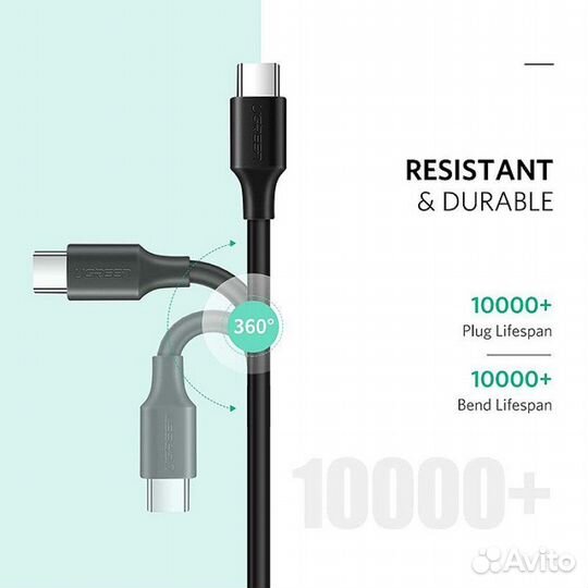 Кабель USB Type C 2.0 - USB Type C 2.0 3A 1,5 м