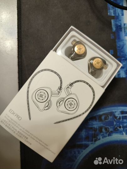 Наушники KZ edx pro гарнитура 3.5мм qdc