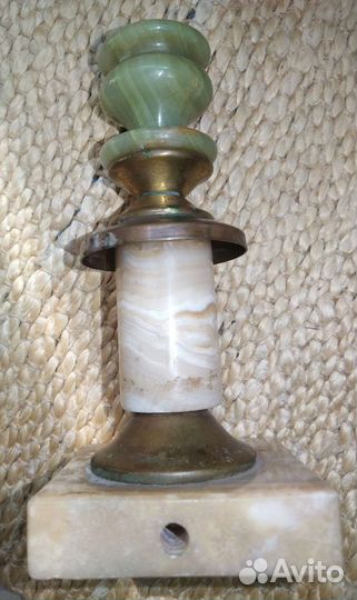 Подсвечник из оникса ретро, высота 19 см