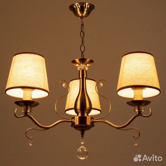 Люстра C0750/3 AB бронза 3х60Вт E14 57х57х57см