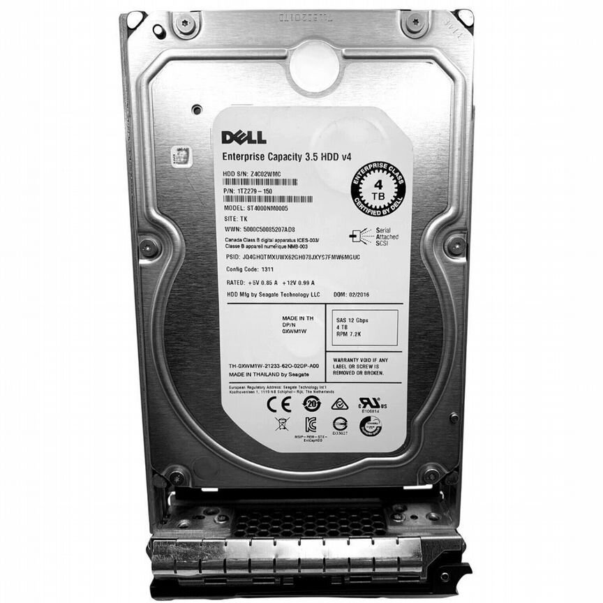 [XWM1W] Жесткий Диск Dell 4tb 7200 Sas 3,5" Hdd Xwm1w