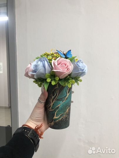 Букеты из мыльных роз