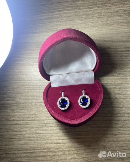 Серьги серебро 925 с фианитами