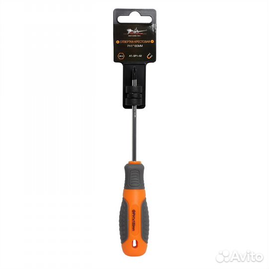 Отвертка крестовая с эргономичной рукояткой магнит
