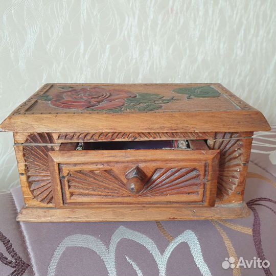 Шкатулка деревянная старинная