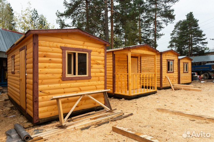 Мобильная баня из бруса 2.3 x 8 метров