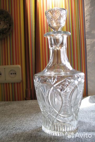 Хрустальный графин, стаканы,кувшин СССР