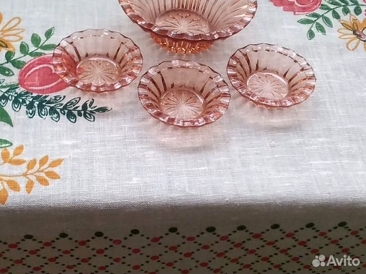 Розетки для варенья СССР карамельное стекло 3шт