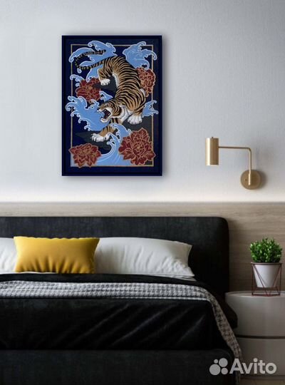 Картина тигр интерьерная картина в интерер