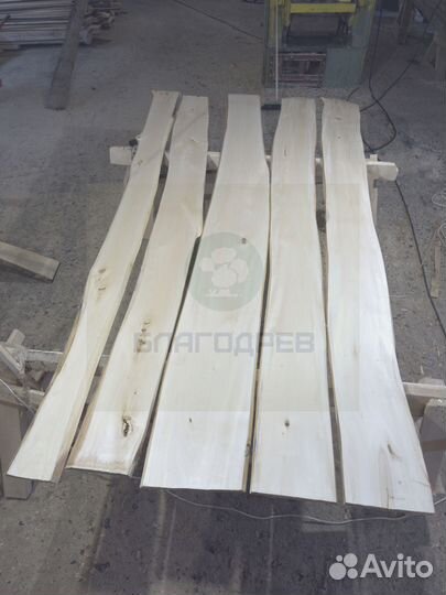 Не обрезная доска липа 1 сорт 20мм термо