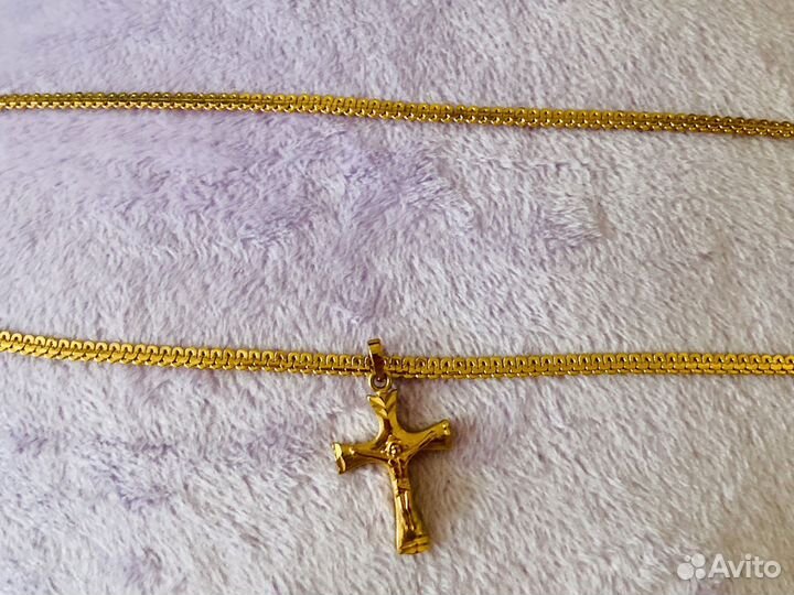 Цепочка и крестик из медицинского золота