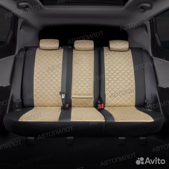 Chevrolet Lacetti Чехлы алькантара ромб чер+беж