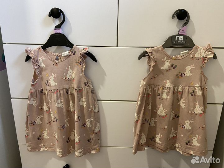 Вещи пакетом на девочку 68 74 hm для лвойняшек