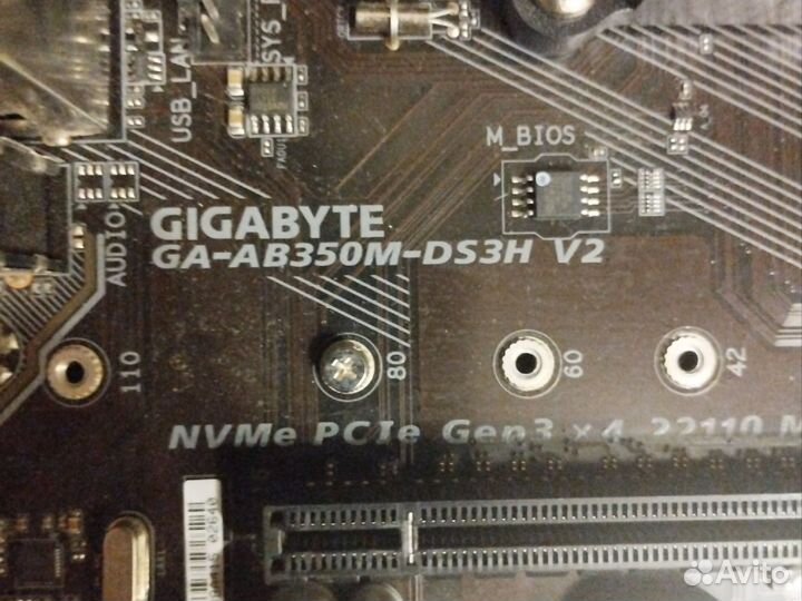 Материнская плата gigabyte AB350M-DS3H ryzen3 1200
