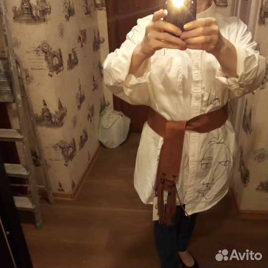 Пояс- кушак кожаный женский