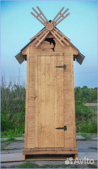 Дачный туалет деревянный с установкой OWB
