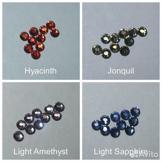 Swarovski стразы термоклеевые SS10 разные цвета
