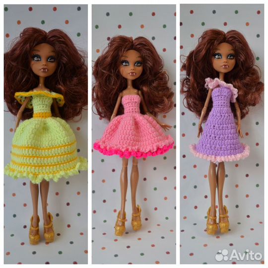 Вязаная одежда для разных кукол
