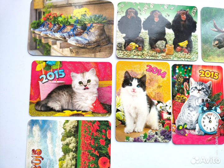 Карманные календарики с животными и цветами