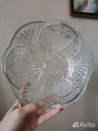 Хрустальная ваза салатник большой