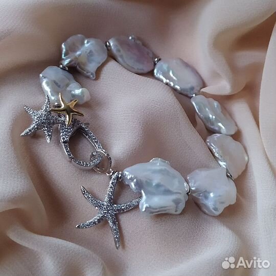 Браслет из барочного жемчуга. Браслет с жемчугом