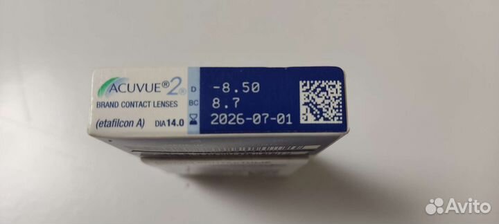 Контактные линзы acuvue 2, 6 шт., R 8,7, D -8,5