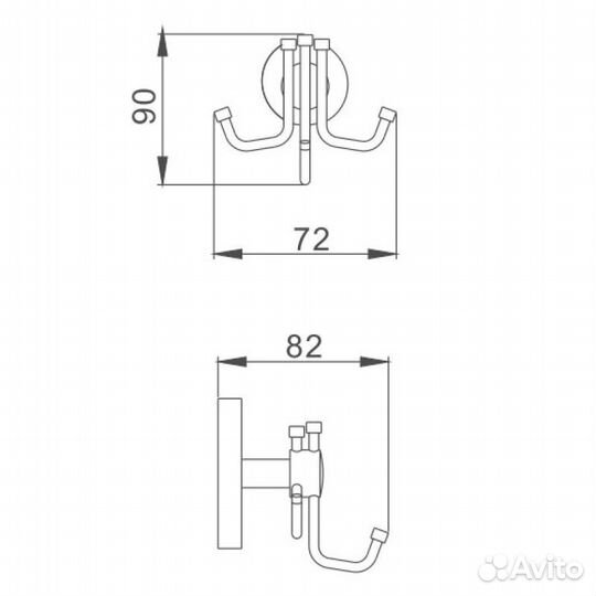 Крючок для ванной комнаты Haiba HB1705-3, хром