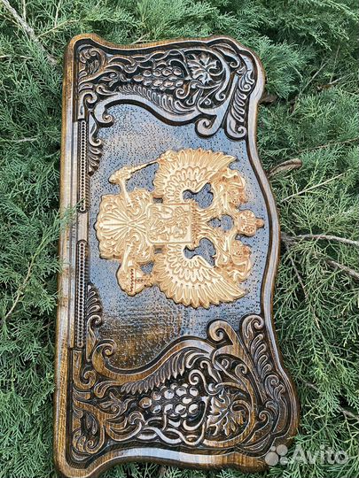 Нарды Герб России РФ дерево ручная работа